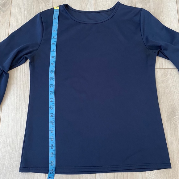 Navy Blue 3/4 Bell Sleeve Top - Picture 8 of 11
